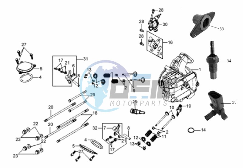 CYLINDER HEAD CPL   / THERMOSTAT