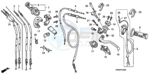 CRF250R9 Australia - (U / BLA) drawing HANDLE LEVER/SWITCH/CABLE