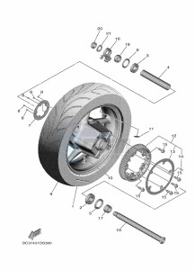 XP530D-A TMAX DX ABS (BC3D) drawing REAR WHEEL