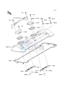 ZR 1000 B [Z1000] (7F-8F) 0B8F drawing CYLINDER HEAD COVER