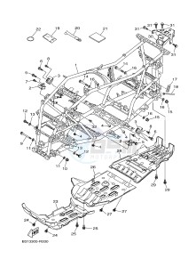 YFM700FWAD YFM70GPLG GRIZZLY 700 EPS (B317) drawing FRAME