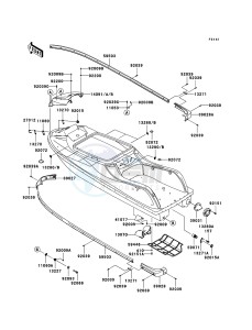 JET SKI 800 SX-R JS800A6F FR drawing Hull