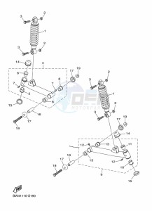 YFZ50 (BW4G) drawing FRONT SUSPENSION & WHEEL