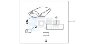 CBR1000RR9 UK - (E / MKH TRI) drawing REAR SEAT COWL PEARL SIREN BLUE