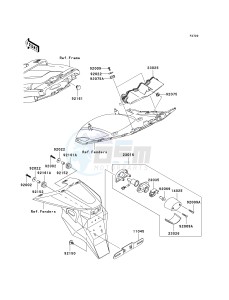 ZX 600 B [NINJA ZX-6RR] (K1) [NINJA ZX-6RR] drawing TAILLIGHT-- S- -