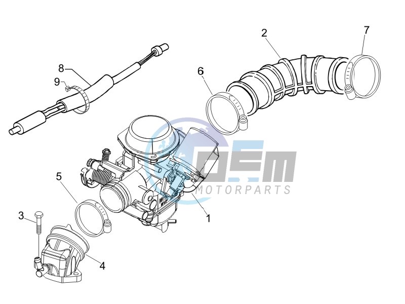 Carburettor  assembly - Union pipe