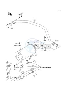 MULE_610_4X4 KAF400A8F EU drawing Muffler(s)