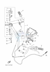 YFM450FWB KODIAK 450 (BJ5D) drawing STEERING HANDLE & CABLE