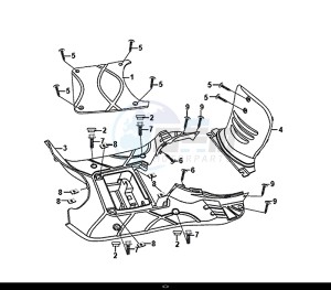 FIDDLE II 50 (45 KM/H) (AF05W4-EU) (E4) (L8-M0) drawing FLOOR PANEL CENTER COVER