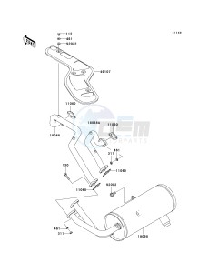 KAF 620 S [MULE 4010 TRANS4X4 HARDWOODS GREEN HD] (S9F-SAF) S9F drawing MUFFLER-- S- -