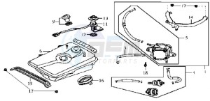 JET EURO X 50 drawing FUEL TANK - FUEL CUT