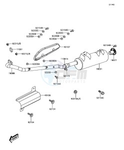 BRUTE FORCE 300 KVF300CHF EU drawing Muffler(s)