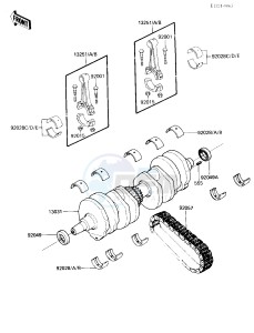 ZX 750 E [GPZ 750 TURBO] (E1-E2) [GPZ 750 TURBO] drawing CRANKSHAFT