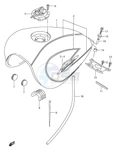 VZ800 (E2) MARAUDER drawing FUEL TANK (MODEL X)