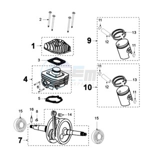 LUDIX 10 RORS SNAKE EU drawing CRANKSHAFT ALUMINIUM