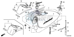 VT750C2SD UK - (E) drawing FUEL TANK (VT750C/C2S/CA/CS)