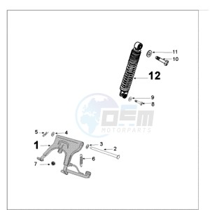 KISBEE MX A drawing REAR SHOCK AND STAND