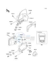 KL 125 D [KLR125] (D20-D22) [KLR125] drawing HEADLIGHT-- S- -