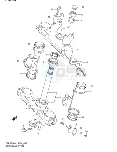 DR-Z250 (E24) drawing STEERING STEM (MODEL K1 K2)