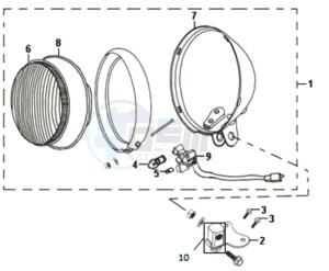 ALLO 50 25 KM/H L6 drawing HEAD LAMP CPL.