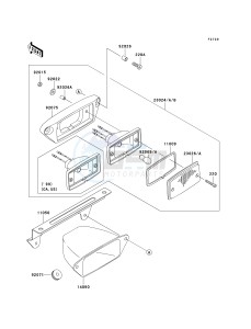 KVF 300 A [PRAIRIE 300 4X4] (A1-A4) [PRAIRIE 300 4X4] drawing TAILLIGHT-- S- -