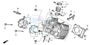 VT125C2 drawing CYLINDER HEAD (FRONT)