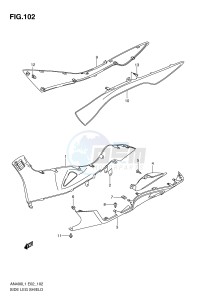 AN400 (E2) Burgman drawing SIDE LEG SHIELD (AN400AL1 E19)