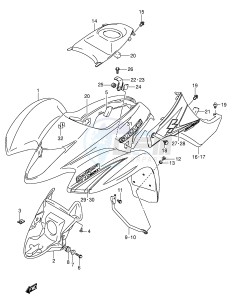 LT-Z250 (E19) drawing FRONT FENDER (MODEL K5)