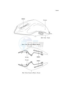 ZR 1000 B [Z1000 EUROPEAN] (B7F-B9F) 0B8F drawing DECALS-- GREEN- --- B8F- -