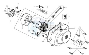 HUSKY 125 drawing CRANKCASE COVER LEFT