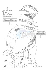 DF 140 drawing Engine Cover 2003 to 2009