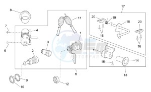 Scarabeo 100 4T e2 drawing Lock hardware kit