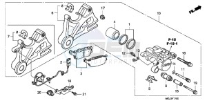 CBF1000FAB drawing REAR BRAKE CALIPER