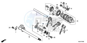 CB500XE CB500X ABS UK - (E) drawing GEARSHIFT DRUM