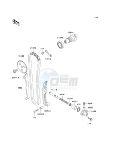 KLF 300 C [BAYOU 300 4X4] (C5-C9) [BAYOU 300 4X4] drawing CAMSHAFT-- S- -_TENSIONER