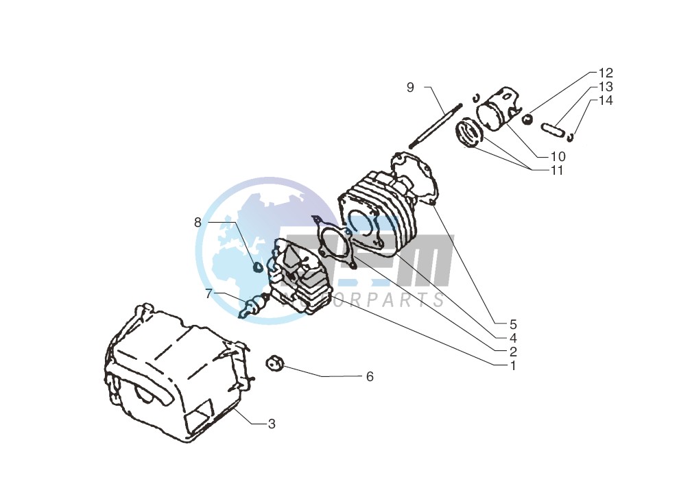 Cylinder-piston-wrist pin assy.