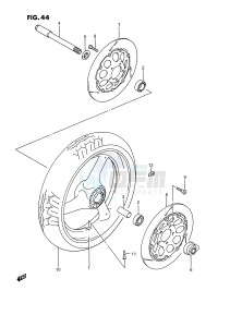 GSX-R750W (E2) drawing FRONT WHEEL (MODEL N P)