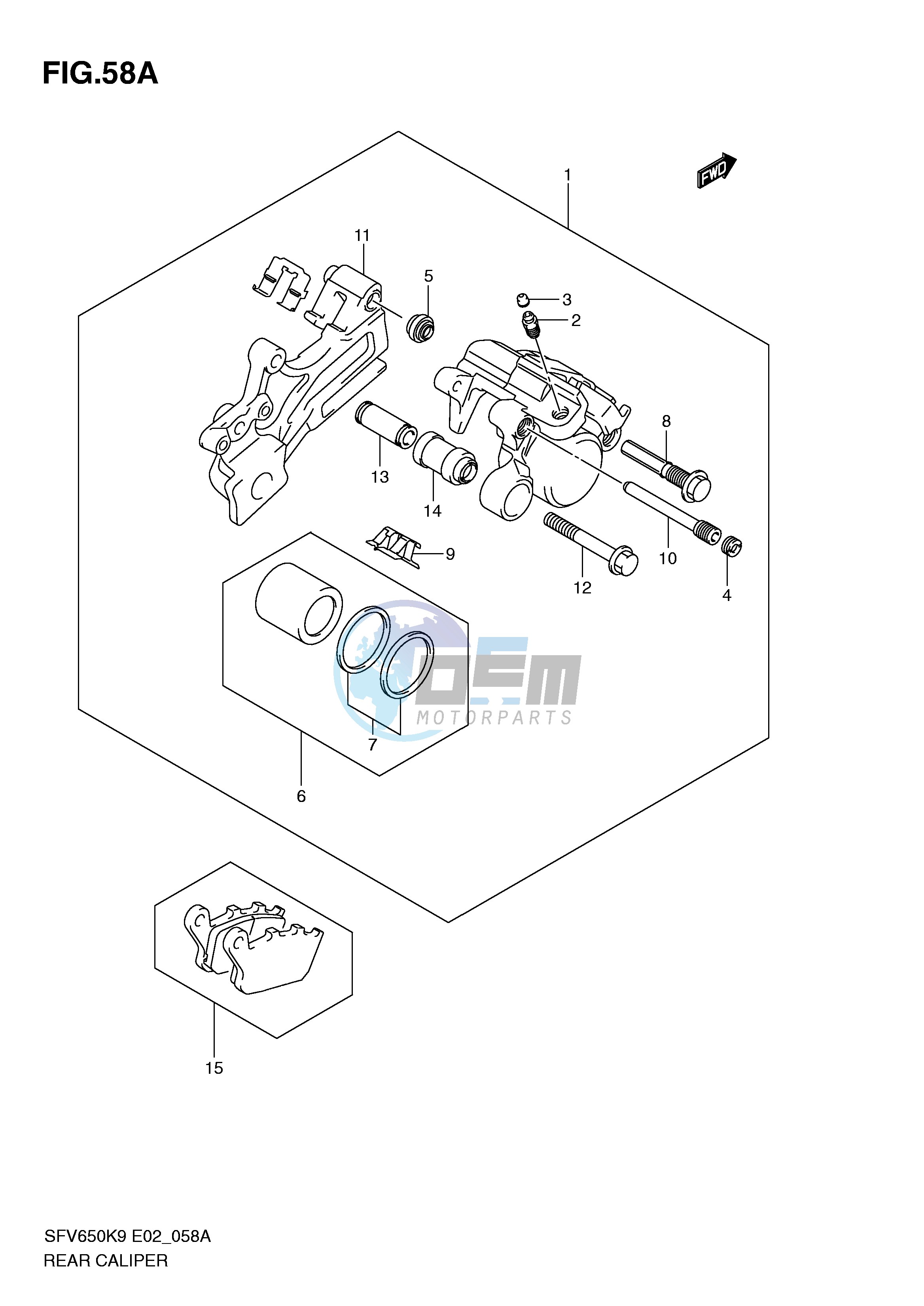 REAR CALIPER (SFV650AK9 UAK9 AL0 UAL0)