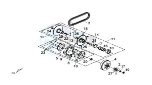 MAXSYM 600I ABS drawing CLUTCH / V-SNAAR