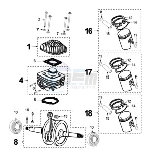 ELYSEO 100 FR drawing CRANKSHAFT AND CYLINDER