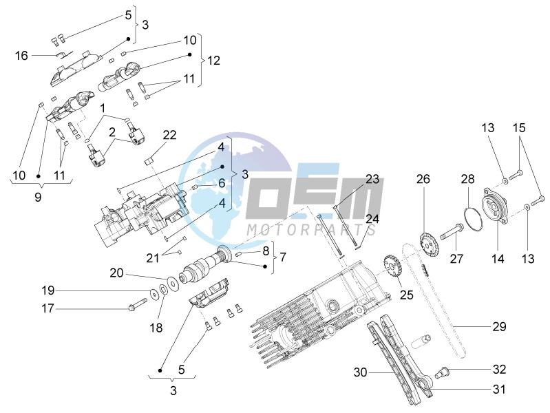 RH cylinder timing system (roller)