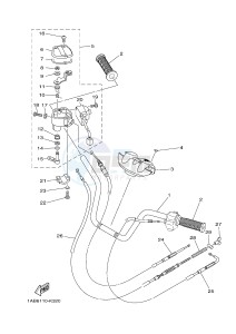 YFM350FWA YFM350DE GRIZZLY 350 4WD (1NSD 1NSE 1NSF) drawing STEERING HANDLE & CABLE