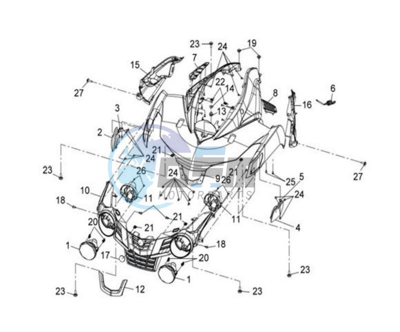 HEADLAMP CPL  / FR COWLING