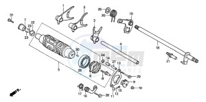 TRX300 FOURTRAX 300 drawing GEARSHIFT DRUM