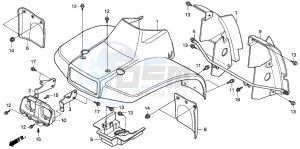 TRX200D FOURTRAX 200 drawing FRONT FENDER