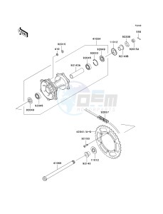 KLX300 A [KLX300R] (A10) A10 drawing REAR HUB