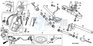 CBR600RRA UK - (E / 3E) drawing HANDLE PIPE/TOP BRIDGE