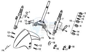 JET 4 R50 drawing FRONT FENDER / FRONT FORK/ STEERING HEAD BEARING