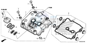 CBR500RE CBR500R UK - (E) drawing CYLINDER HEAD COVER