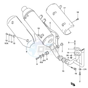 AY50 (P19) katana drawing MUFFLER   (MODEL K1 K2 EXCEPT P26 AND AY50 P39)